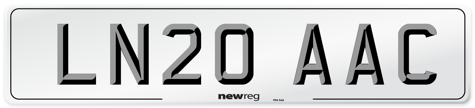 LN20 AAC Number Plate from New Reg